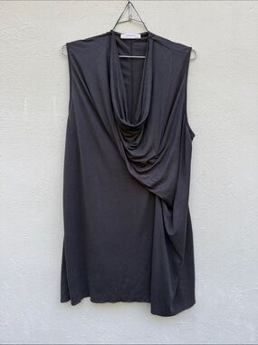 Zara Draped Sleeveless Top - Charcoal